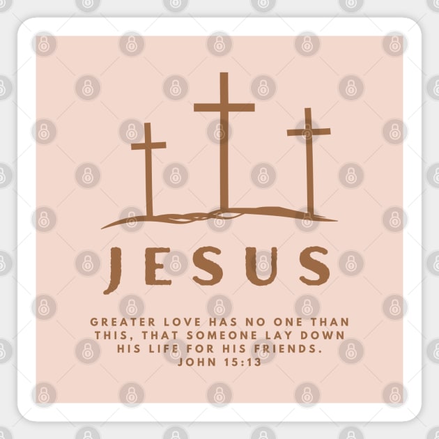 Calvary Crosses Sticker by threadsjam